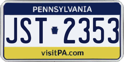 PA license plate JST2353