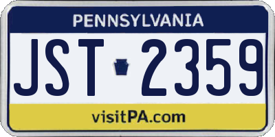 PA license plate JST2359