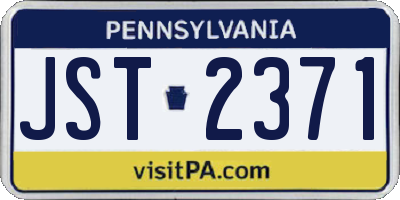 PA license plate JST2371