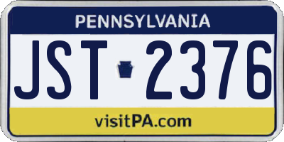 PA license plate JST2376