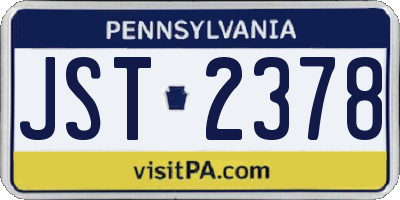 PA license plate JST2378