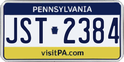 PA license plate JST2384