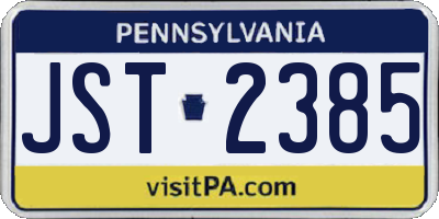 PA license plate JST2385
