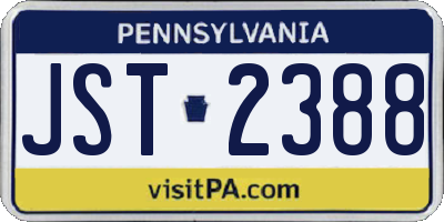 PA license plate JST2388