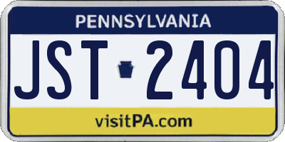 PA license plate JST2404