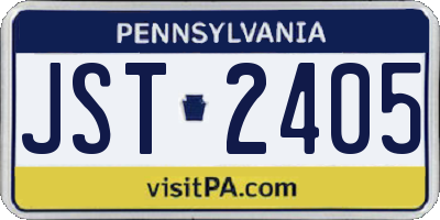 PA license plate JST2405