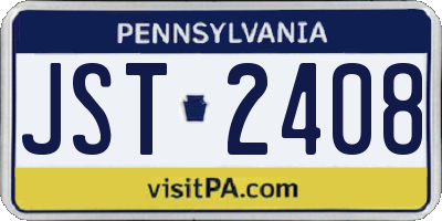PA license plate JST2408