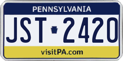 PA license plate JST2420