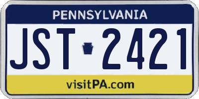 PA license plate JST2421