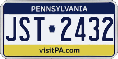 PA license plate JST2432