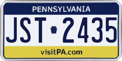PA license plate JST2435