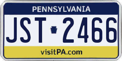 PA license plate JST2466