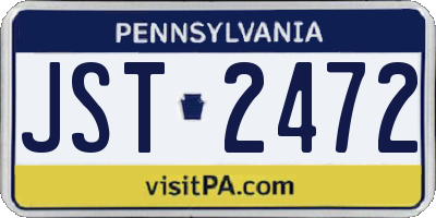PA license plate JST2472