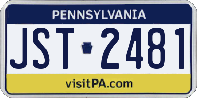 PA license plate JST2481