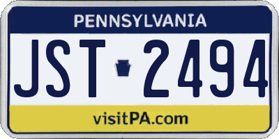 PA license plate JST2494