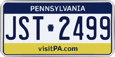 PA license plate JST2499