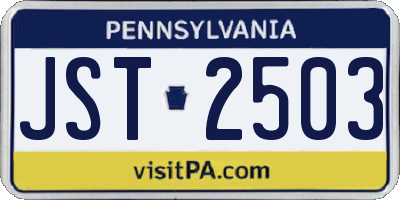 PA license plate JST2503