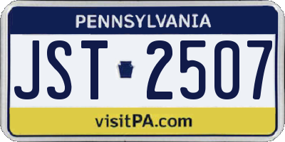 PA license plate JST2507