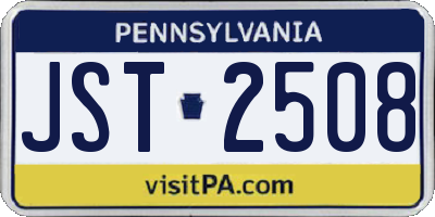 PA license plate JST2508
