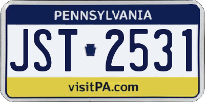 PA license plate JST2531