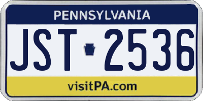 PA license plate JST2536