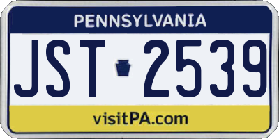PA license plate JST2539