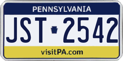 PA license plate JST2542