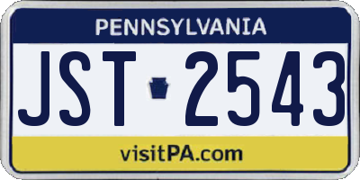 PA license plate JST2543