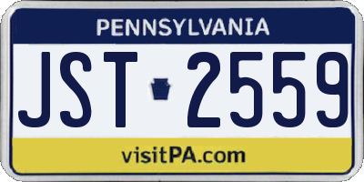 PA license plate JST2559