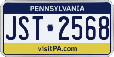 PA license plate JST2568