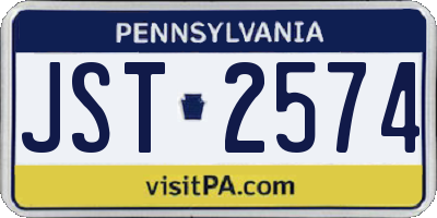 PA license plate JST2574