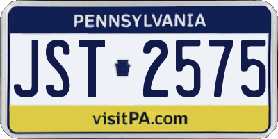 PA license plate JST2575