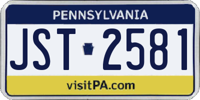 PA license plate JST2581