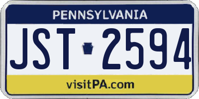 PA license plate JST2594
