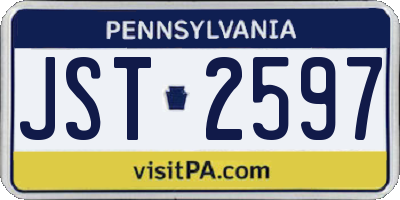 PA license plate JST2597