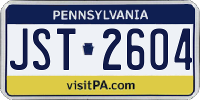 PA license plate JST2604