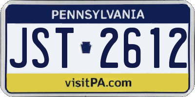 PA license plate JST2612