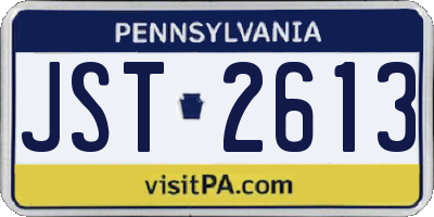 PA license plate JST2613