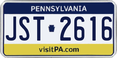 PA license plate JST2616