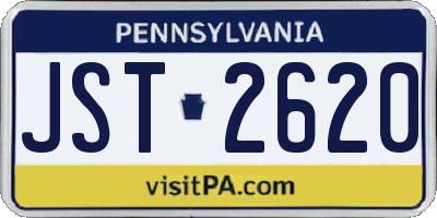 PA license plate JST2620