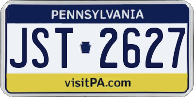 PA license plate JST2627