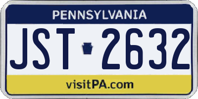 PA license plate JST2632