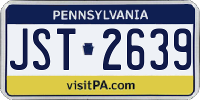 PA license plate JST2639