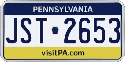 PA license plate JST2653