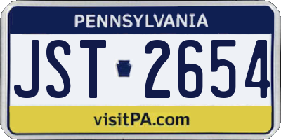 PA license plate JST2654