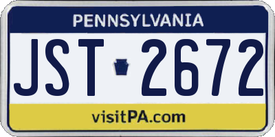 PA license plate JST2672