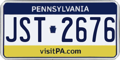 PA license plate JST2676