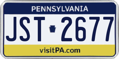 PA license plate JST2677