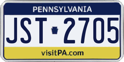 PA license plate JST2705