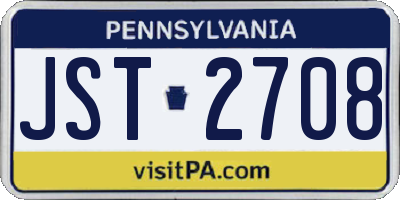 PA license plate JST2708